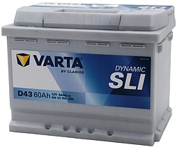 АКБ VARTA Dynamic SLI 6ст-60 (п.п.) 540А 242*175*190 (D43) 560 127 054