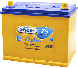 АКБ AKOM Asia 6ст-75 (о.п.) 630А 260*173*225 