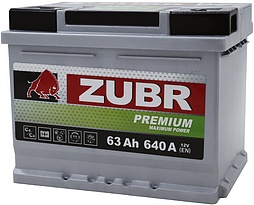 АКБ ZUBR Premium 6ст-63 (о.п.) 640А 242*175*190 (ZP630)
