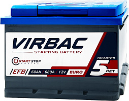 АКБ VIRBAC EFB 6ст-60 (п.п.) 680А 242*175*190