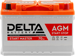 АКБ DELTA START MASTER AGM 6ст-70 (о.п.) 720А 278*175*190
