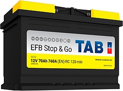 АКБ TAB EFB Stop & Go 6ст-70 (о.п.) 760А 278*175*190 (57088 EFB) 