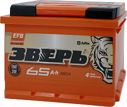 АКБ ЗВЕРЬ EFB 6ст-65 (о.п.) 680А 242*175*190