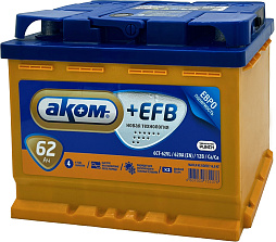 АКБ AKOM +EFB 6ст-62 (о.п.) 620А 242*175*190