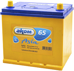 АКБ AKOM Asia 6ст-65 (о.п.) 570А 232*173*225  