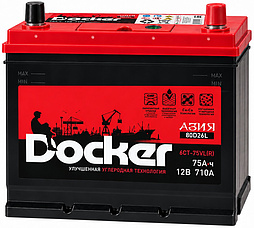 АКБ DOCKER Asia 6ст-75 (о.п.) 710А 260*175*225